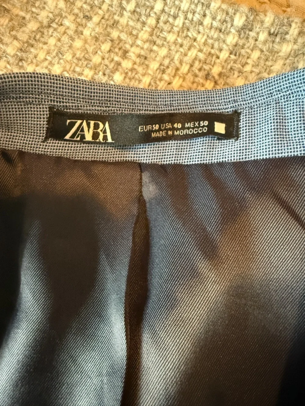 NWT Zara Slim Fit Suit Blazer Blue Size 40 $149